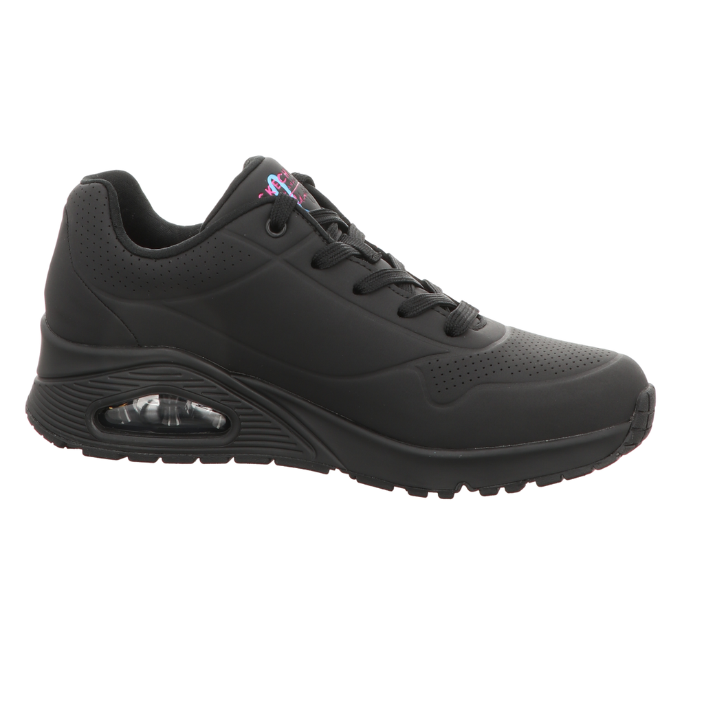 Skechers Damen Schnürschuh Uno Highlight Love Goldcrown in schwarz