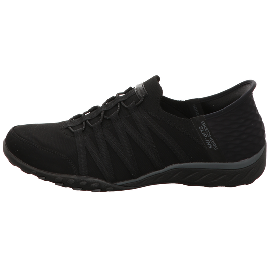 Skechers Damen Slipper Slip Ins Breathe Easy Roll in schwarz