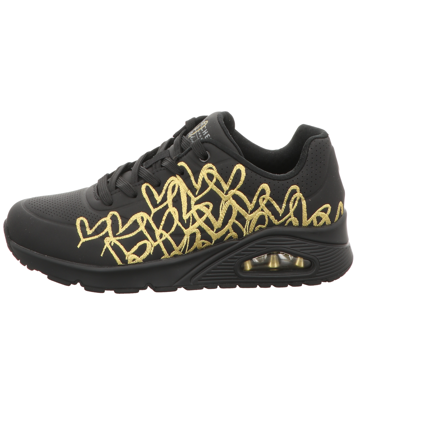 Skechers Damen Schnürschuh Uno-Golden Heart in schwarz