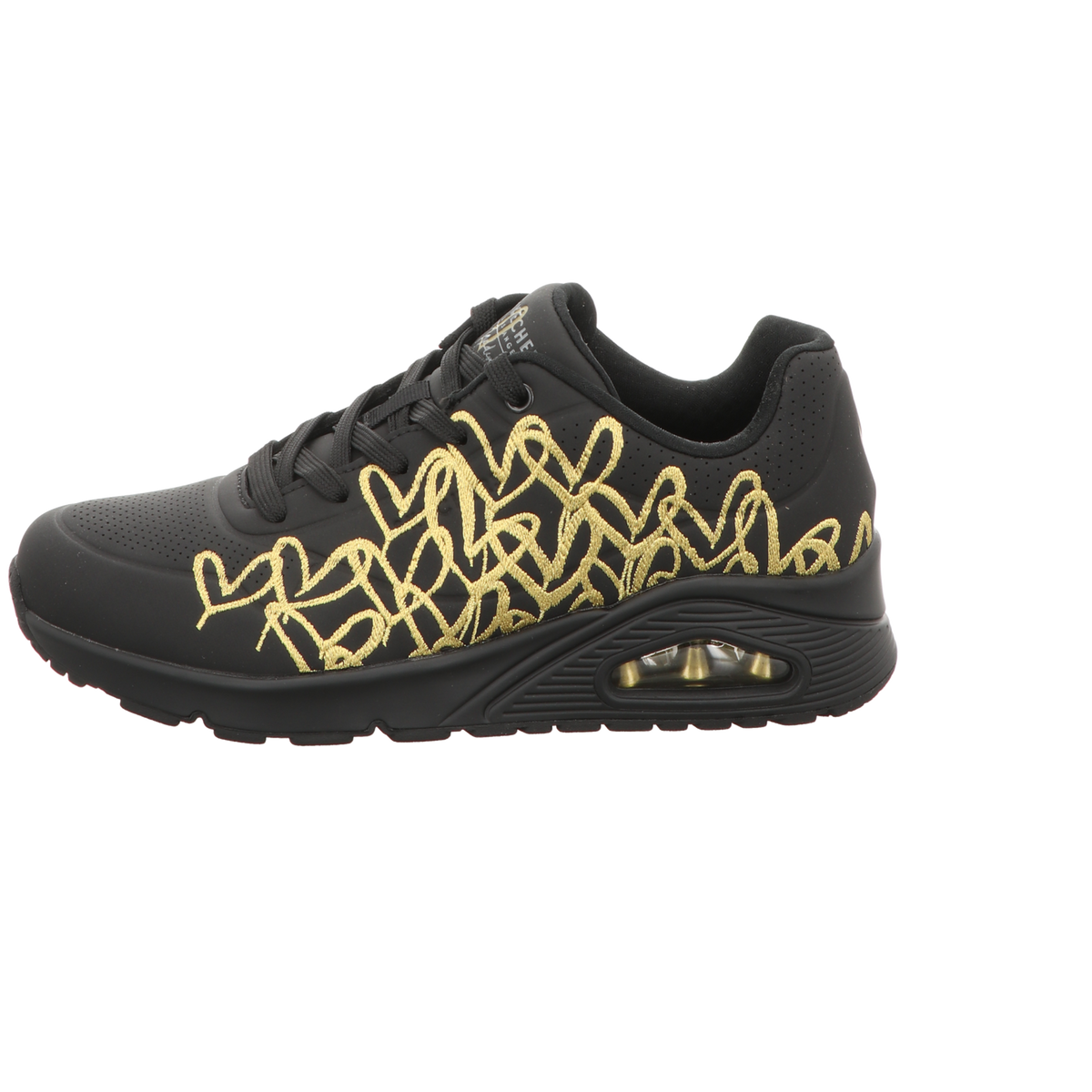 Skechers Damen Schnürschuh Uno-Golden Heart in schwarz
