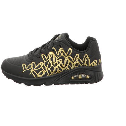 Skechers Damen Schnürschuh Uno-Golden Heart in schwarz