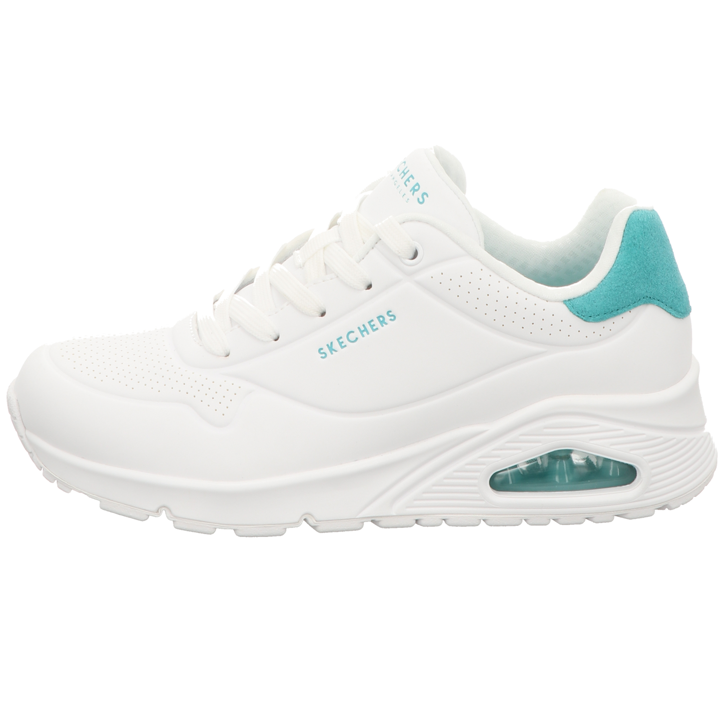 Skechers Damen Schnürschuh Uno-Pop Back in weiss