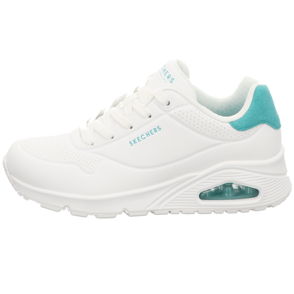 Skechers Damen Schnürschuh Uno-Pop Back in weiss