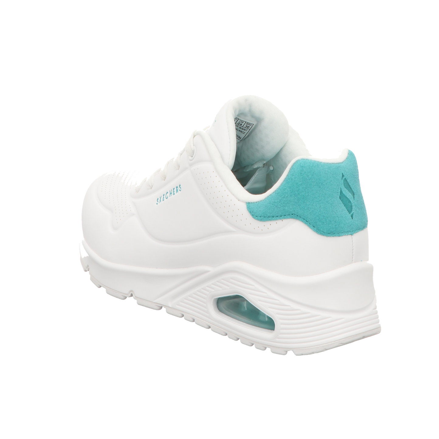 Skechers Damen Schnürschuh Uno-Pop Back in weiss