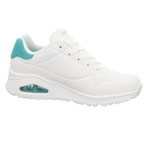 Skechers Damen Schnürschuh Uno-Pop Back in weiss
