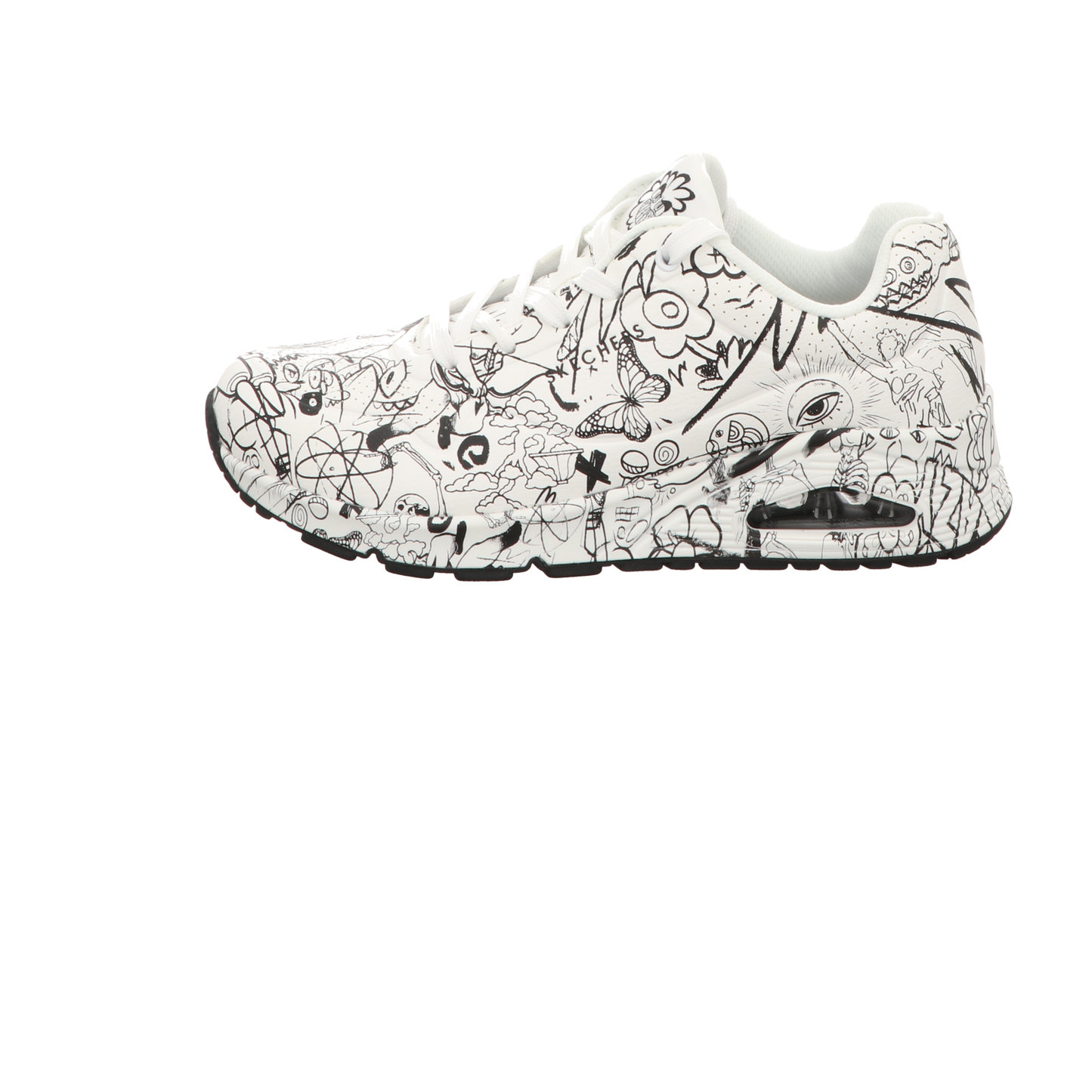 Skechers Damen Schnürschuh Uno-Process Sketch in weiss