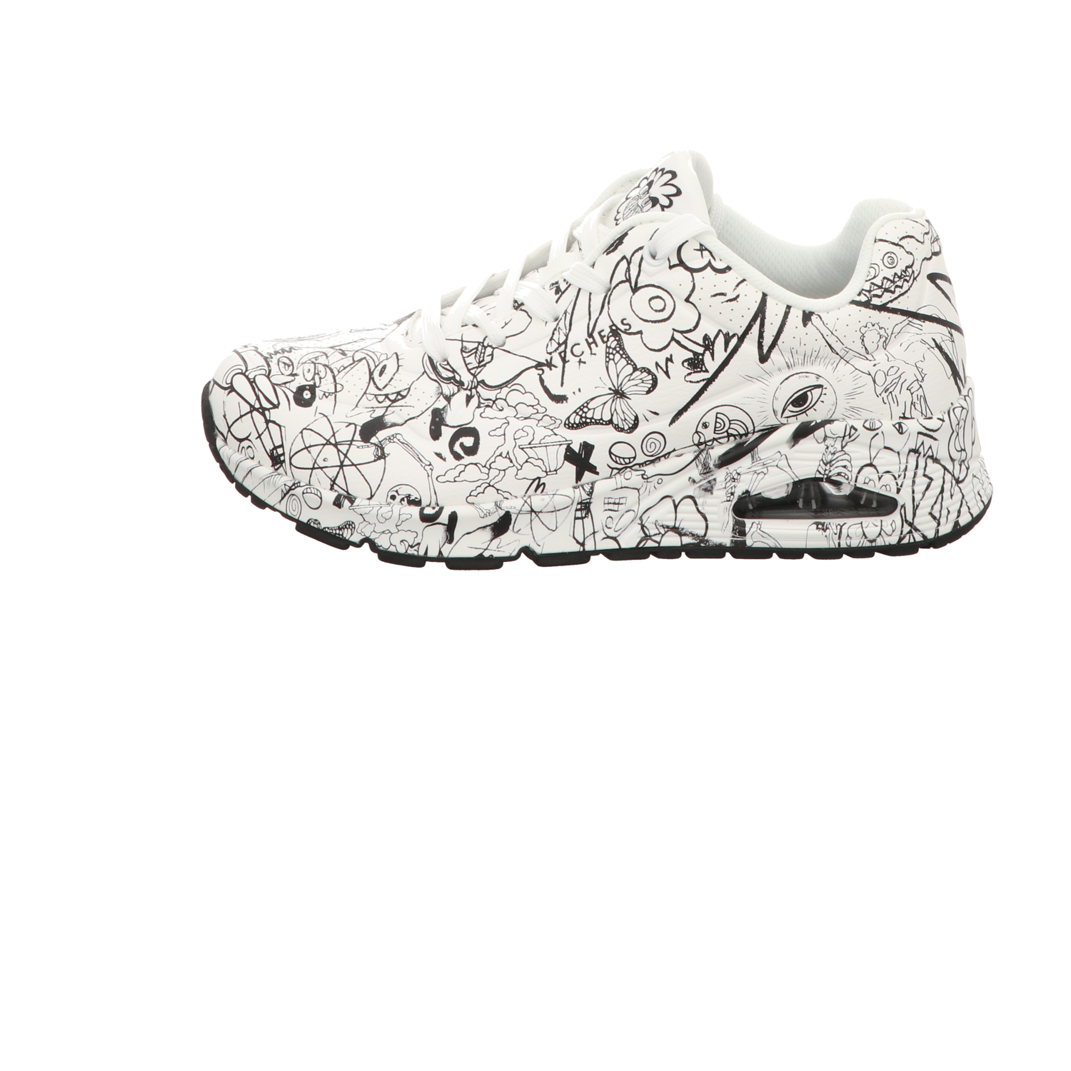 Skechers Damen Schnürschuh Uno-Process Sketch in weiss