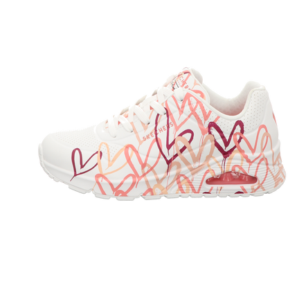 Skechers Damen Schnürschuh Uno-Goldcrown in weiss