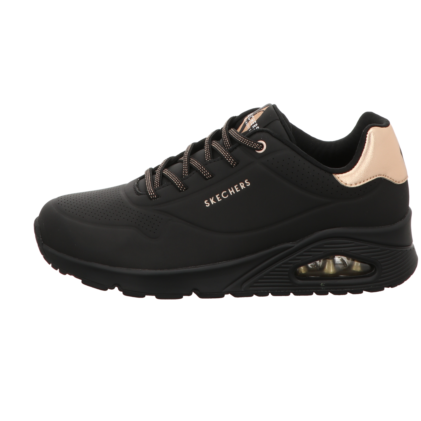 Skechers Damen Slipper Uno-Shimmer Away in schwarz