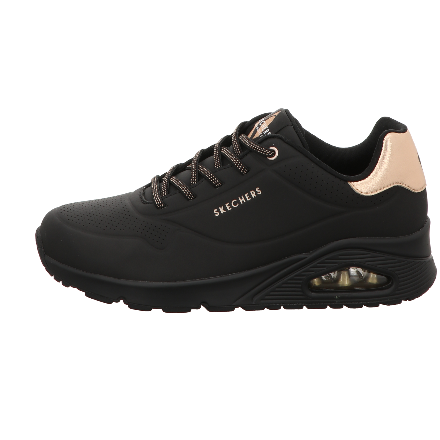 Skechers Damen Slipper Uno-Shimmer Away in schwarz