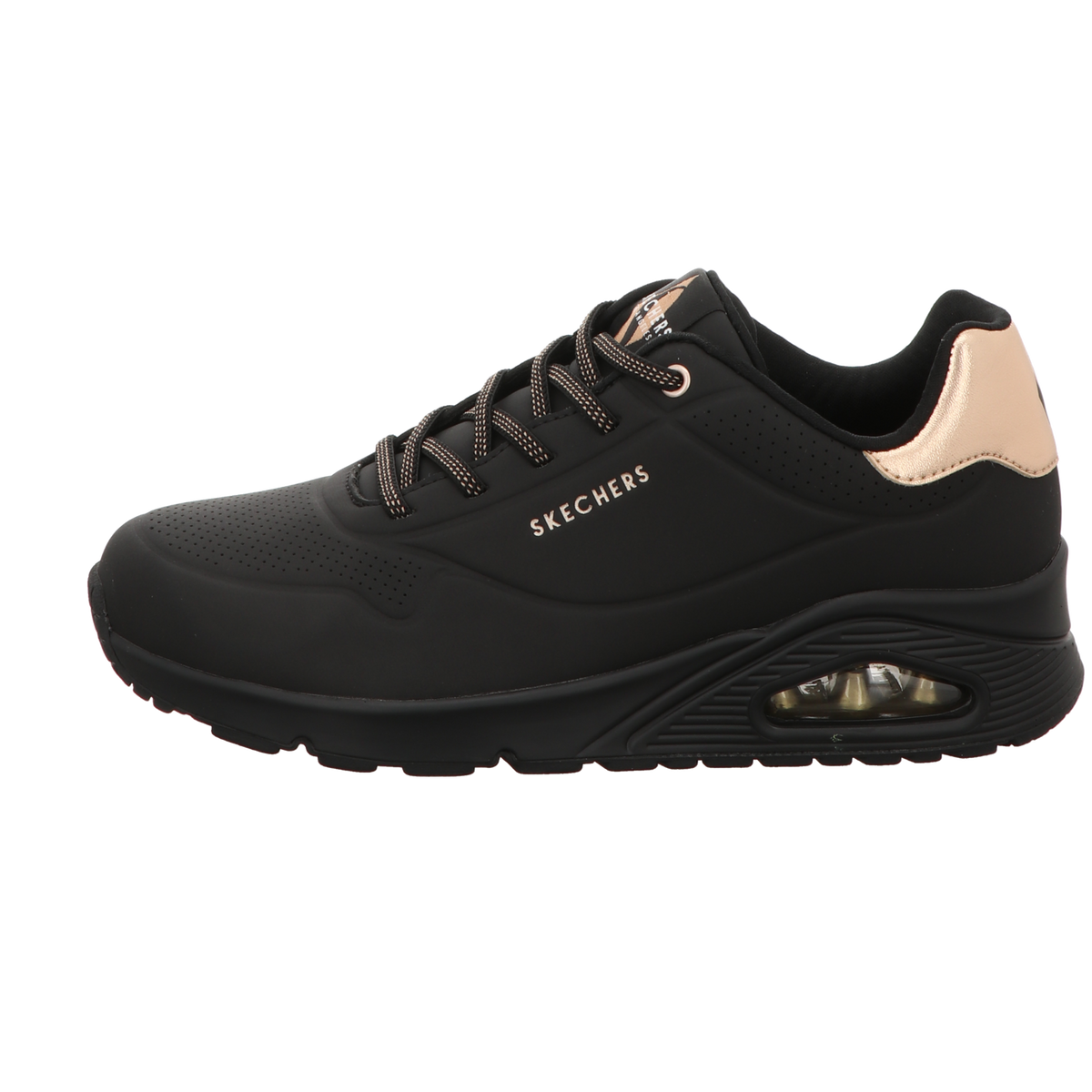Skechers Damen Slipper Uno-Shimmer Away in schwarz