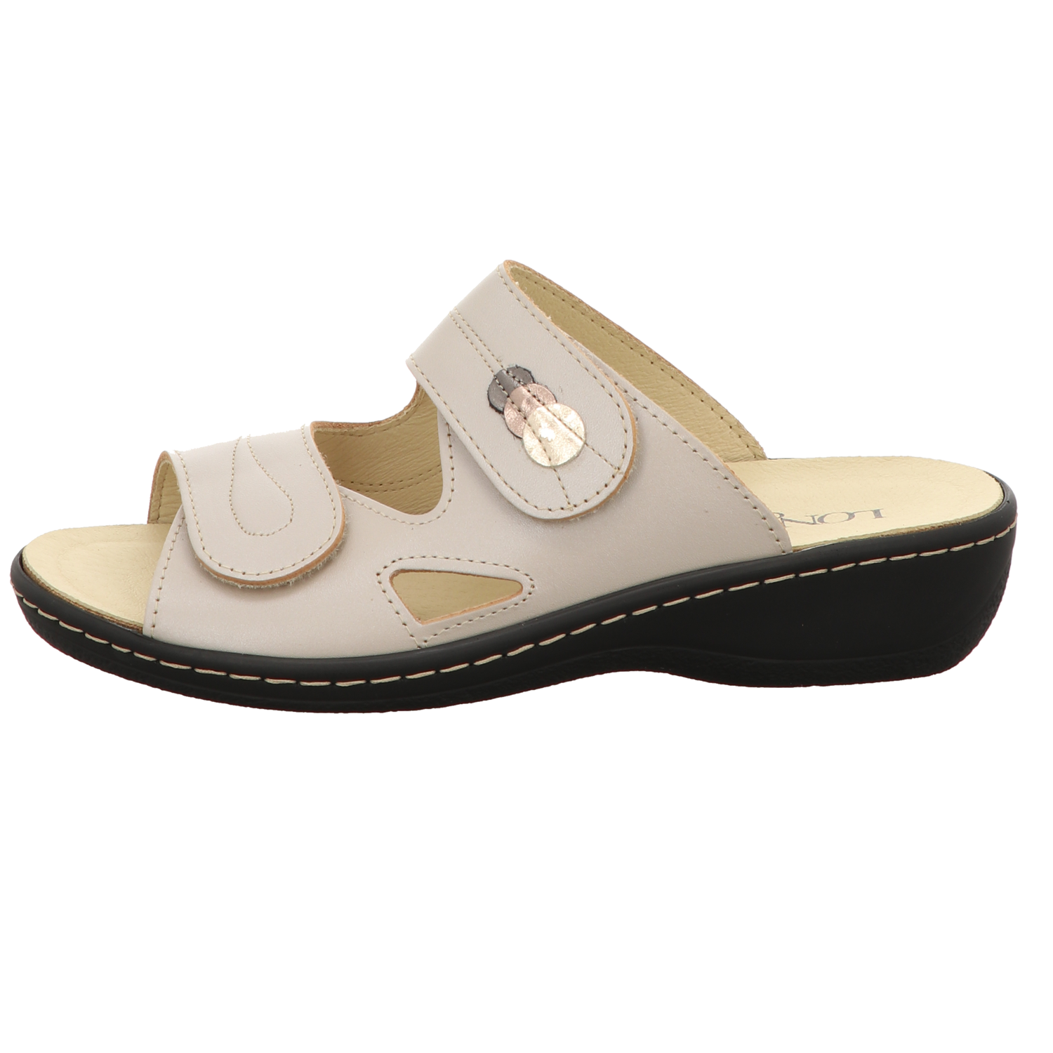 Longo Damen Pantolette bequem  in weiss