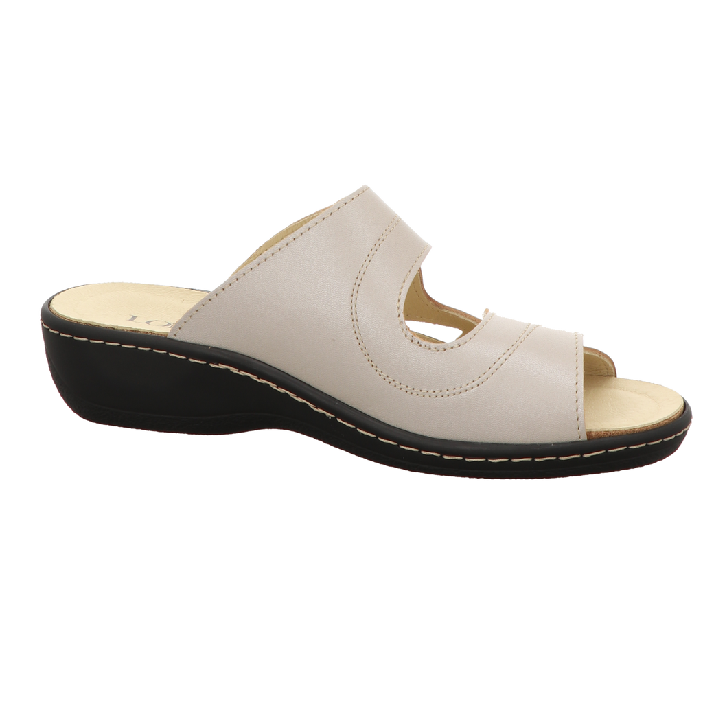 Longo Damen Pantolette bequem  in weiss