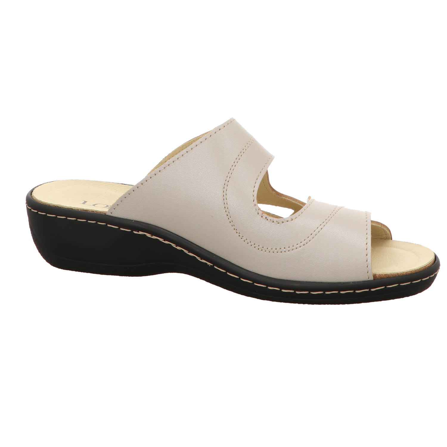 Longo Damen Pantolette bequem  in weiss