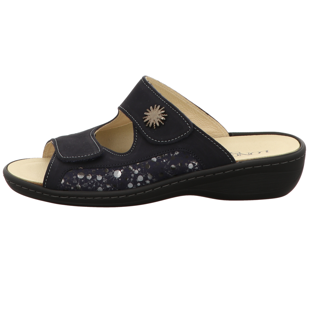 Longo Damen Pantolette bequem  in blau