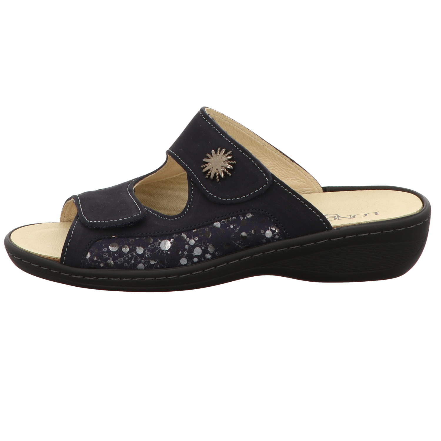 Longo Damen Pantolette bequem  in blau