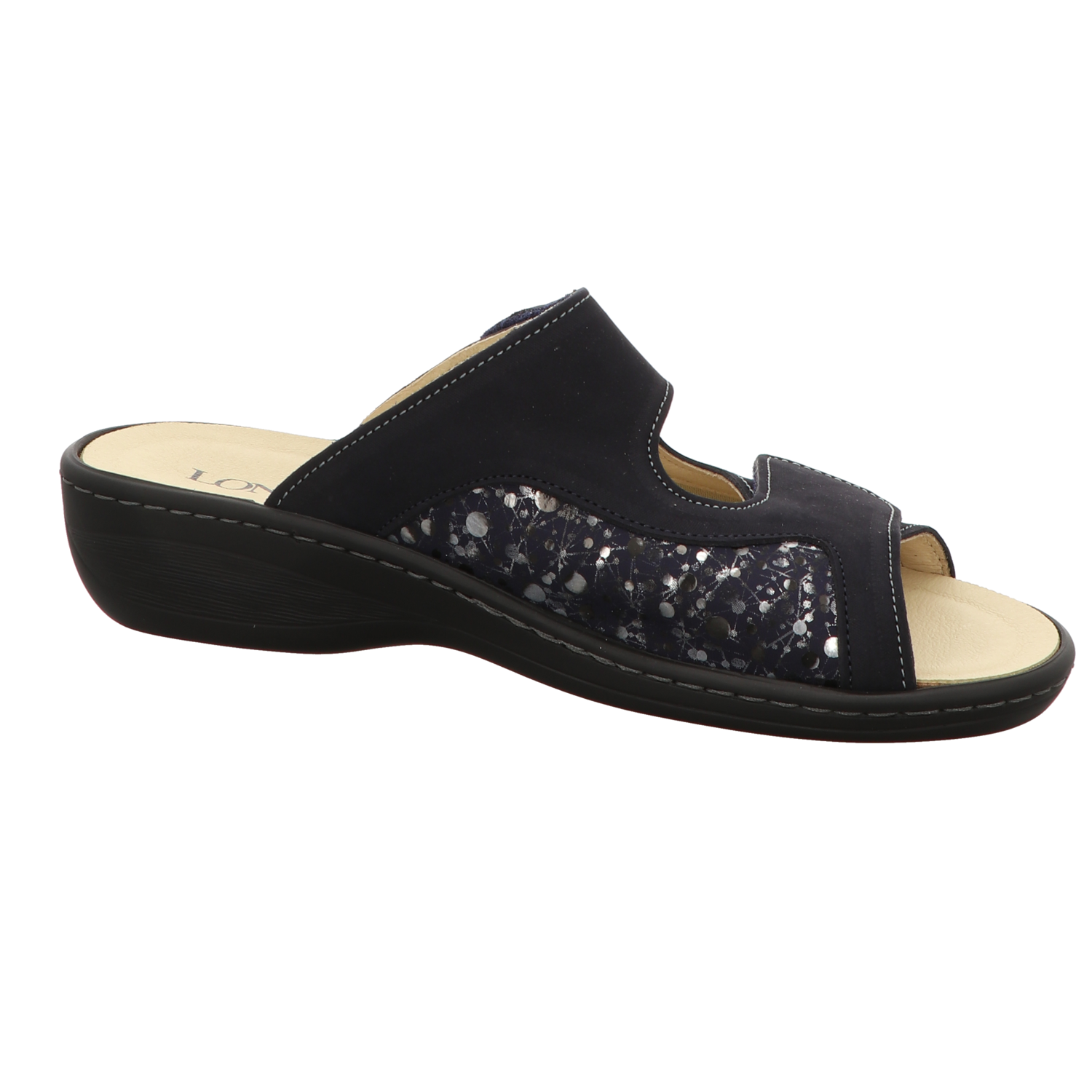 Longo Damen Pantolette bequem  in blau