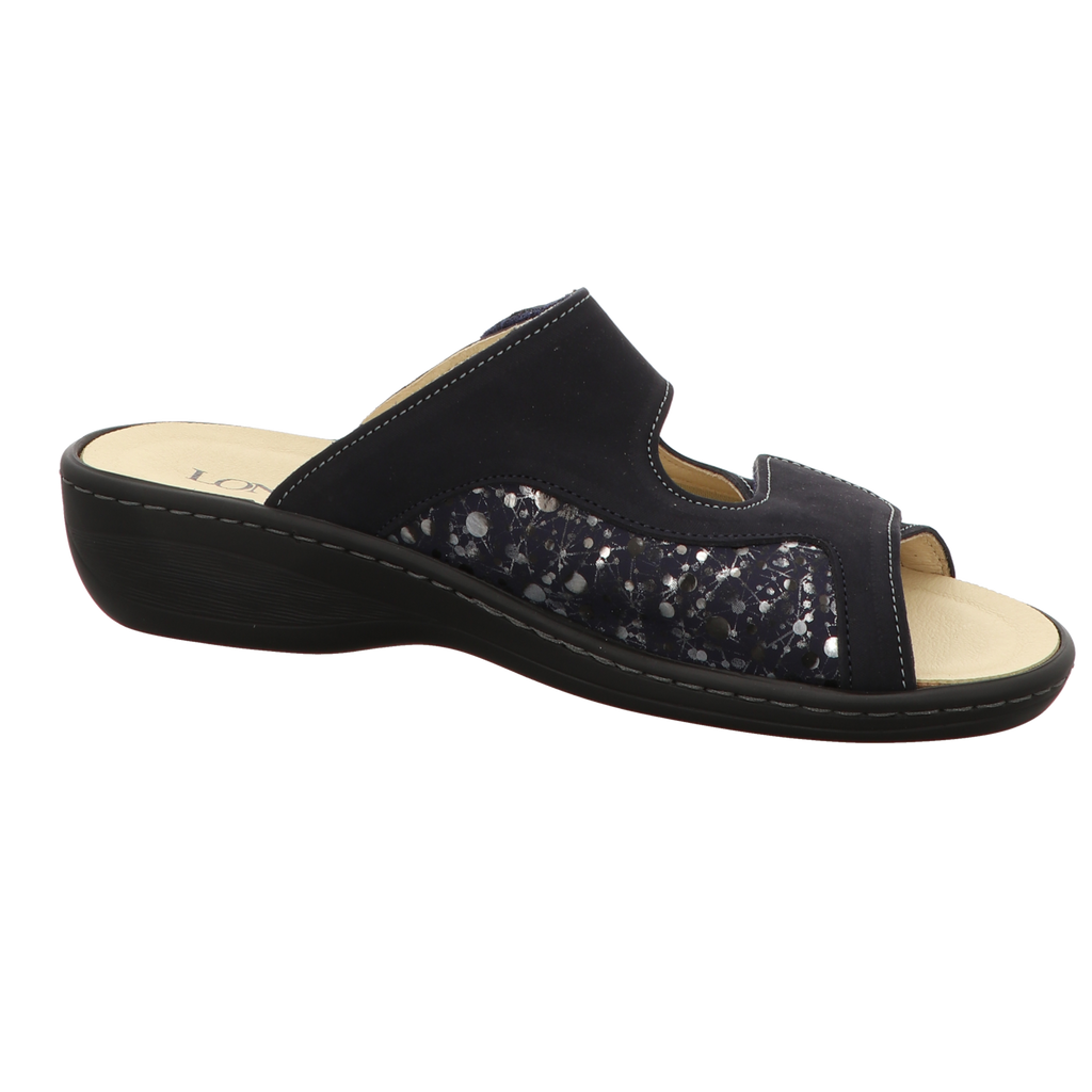 Longo Damen Pantolette bequem  in blau