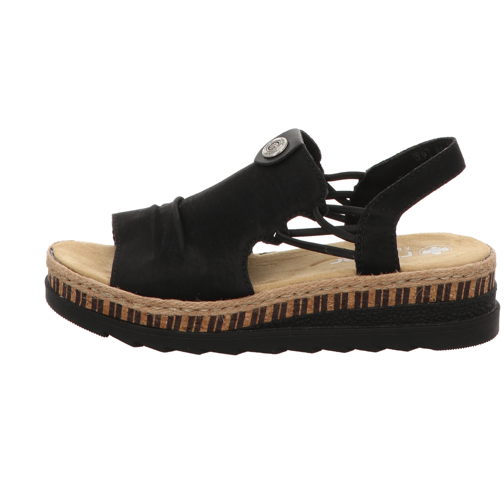 Rieker Damen Sandalette  in schwarz