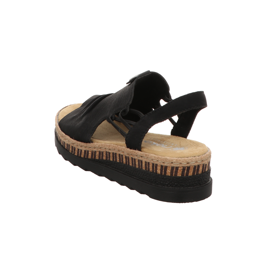 Rieker Damen Sandalette  in schwarz