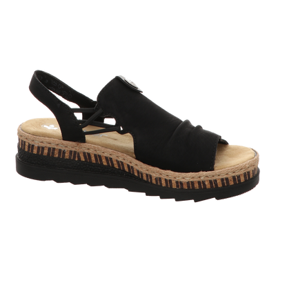 Rieker Damen Sandalette  in schwarz