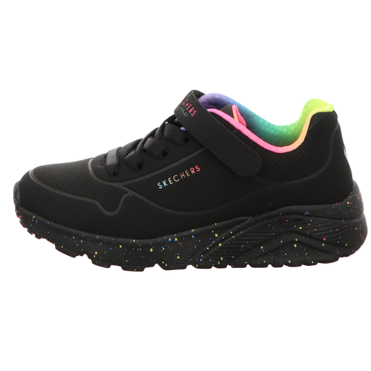 Skechers Damen Slipper Uno Lite - Rainbow Specks in schwarz