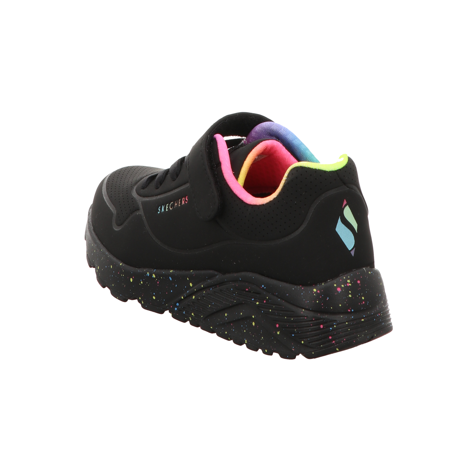 Skechers Damen Slipper Uno Lite - Rainbow Specks in schwarz