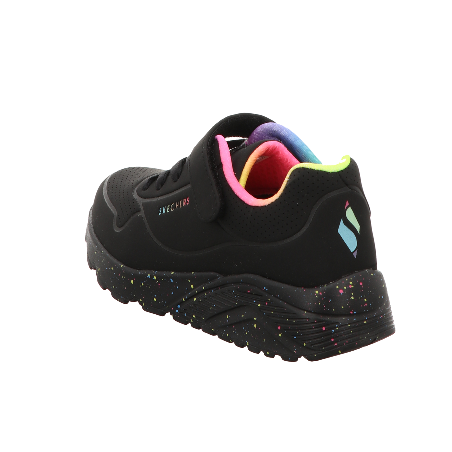 Skechers Damen Slipper Uno Lite - Rainbow Specks in schwarz