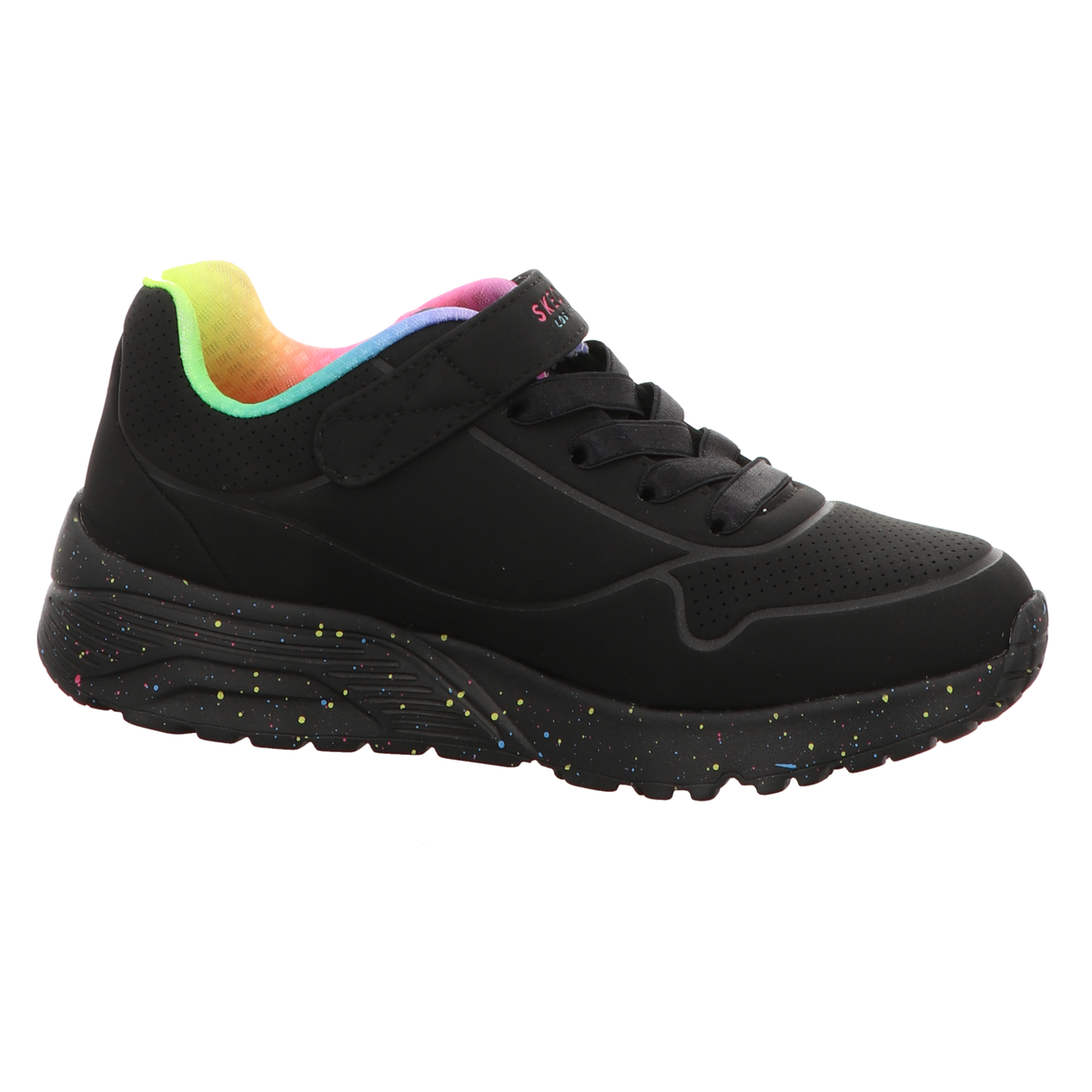 Skechers Damen Slipper Uno Lite - Rainbow Specks in schwarz