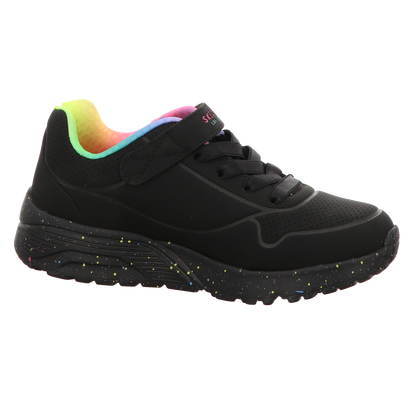 Skechers Damen Slipper Uno Lite - Rainbow Specks in schwarz