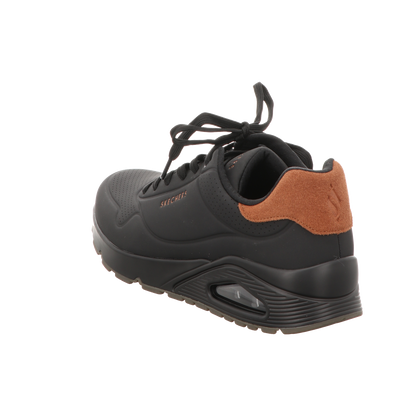 Skechers Herren Schnürschuh Uno Suited On Air in schwarz