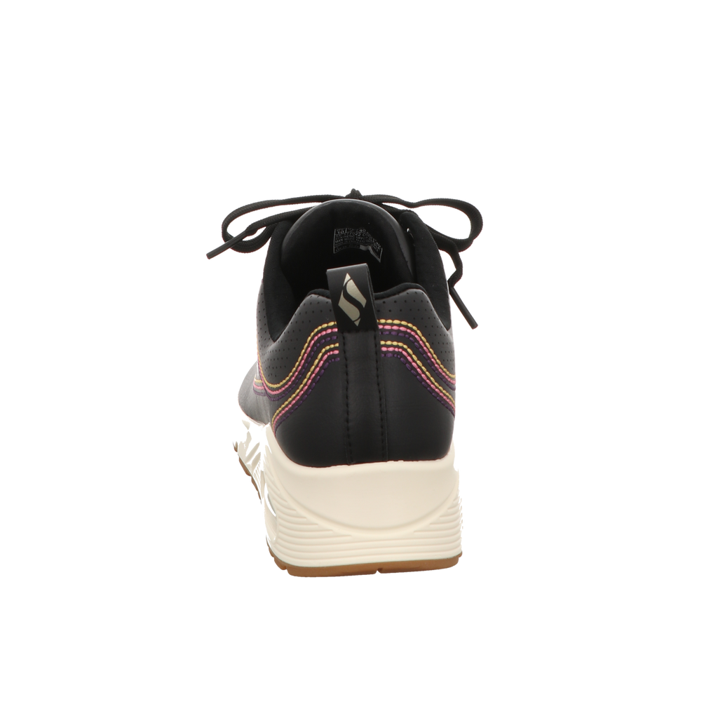 Skechers Damen Schnürschuh Uno Luxurious Stitches in schwarz