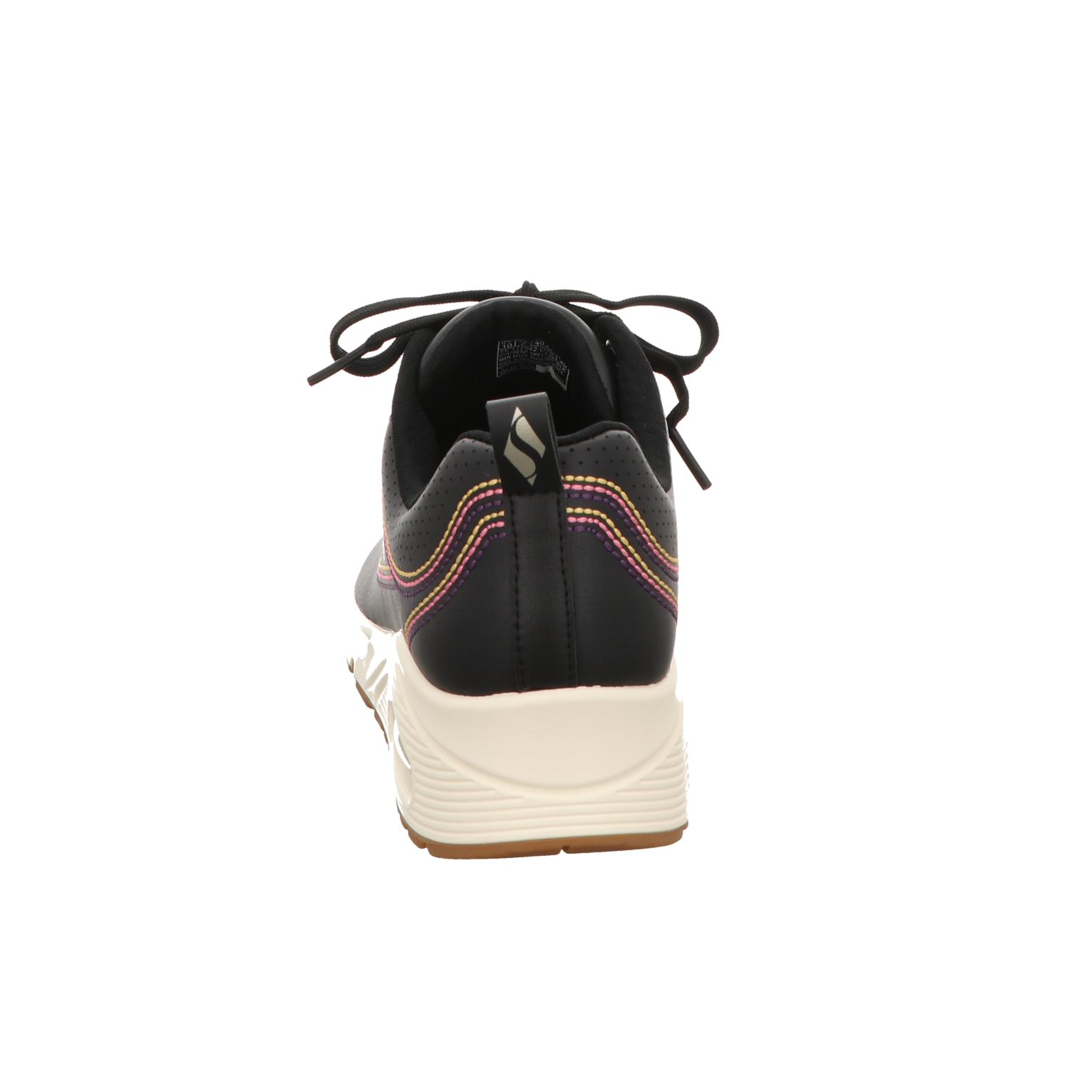 Skechers Damen Schnürschuh Uno Luxurious Stitches in schwarz