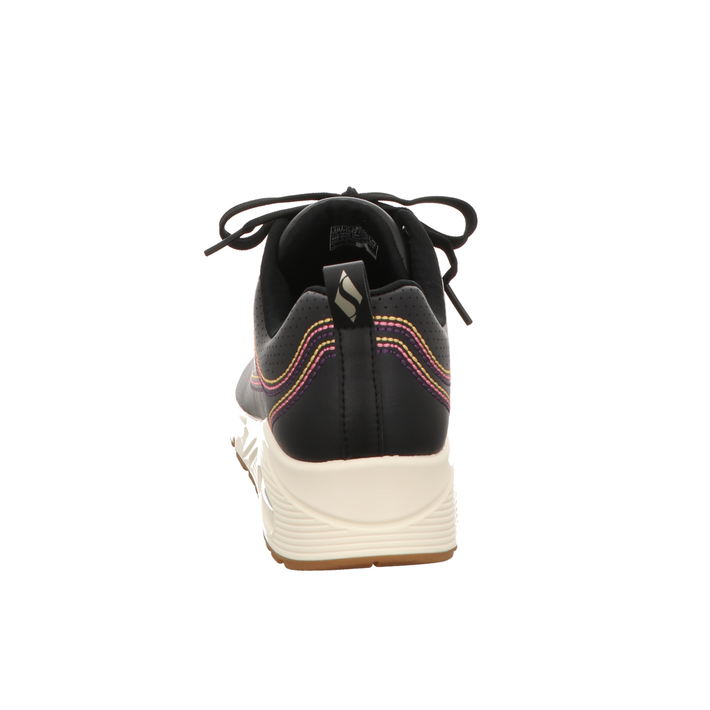 Skechers Damen Schnürschuh Uno Luxurious Stitches in schwarz