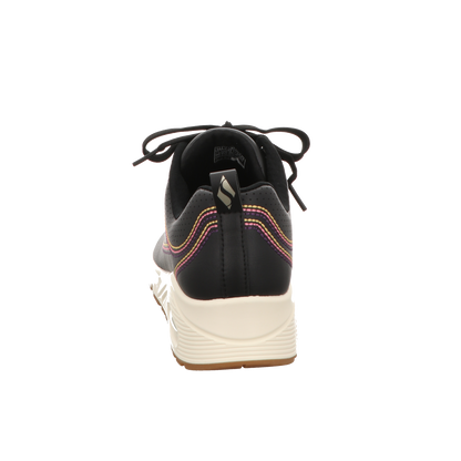 Skechers Damen Schnürschuh Uno Luxurious Stitches in schwarz
