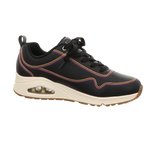 Skechers Damen Schnürschuh Uno Luxurious Stitches in schwarz