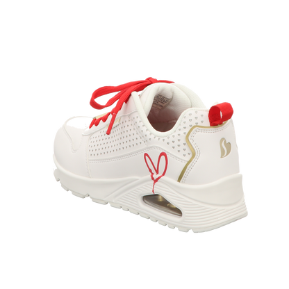 Skechers Damen Schnürschuh Uno Goldcrown in weiss