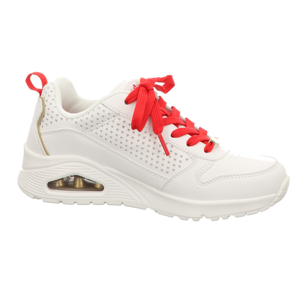 Skechers Damen Schnürschuh Uno Goldcrown in weiss