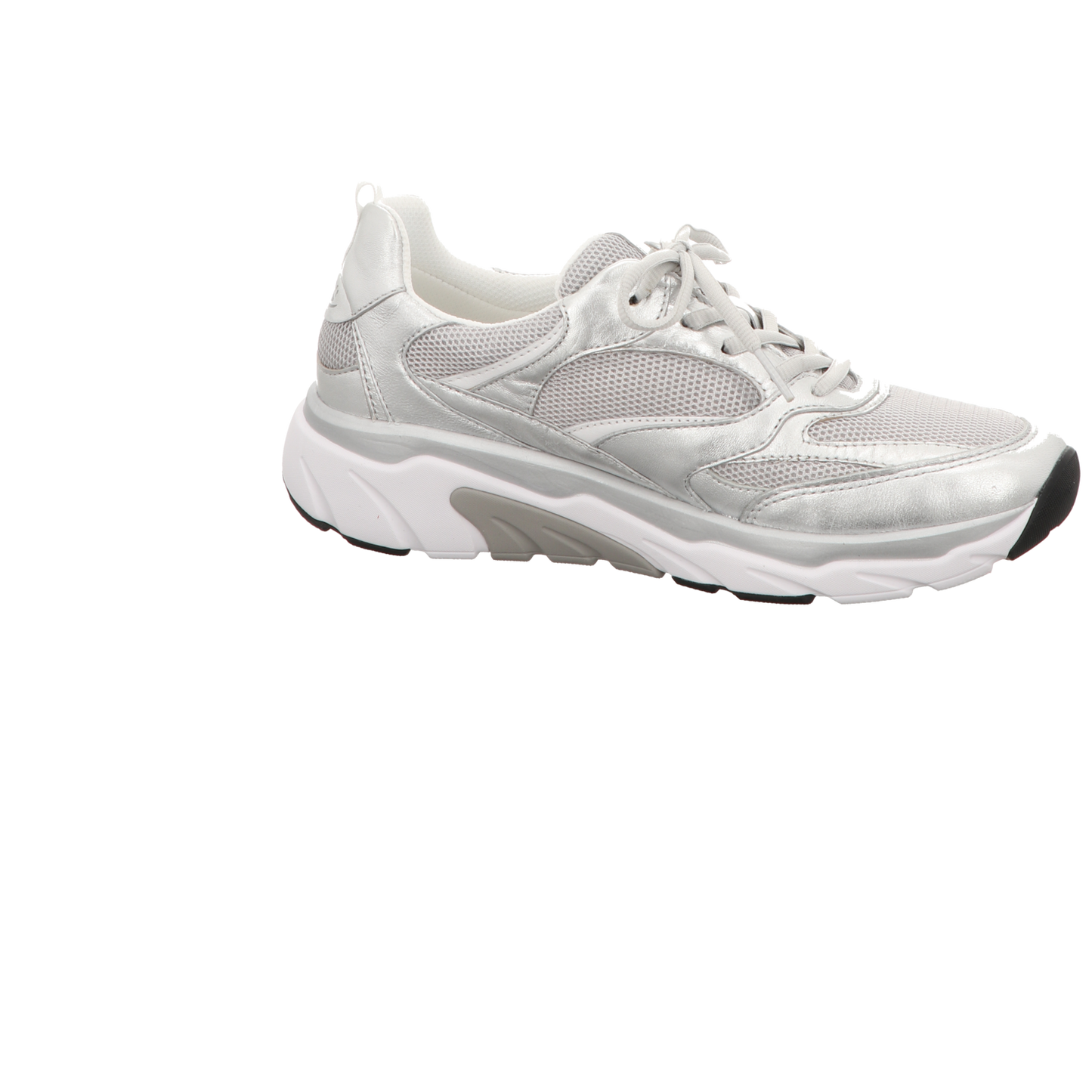 Gabor Damen Schnürschuh bequem Rolling Soft in silber