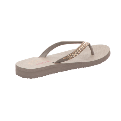 Skechers Damen Pantolette Meditation-Butterfly Garden in grau