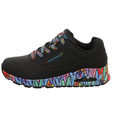 Skechers Damen Schnürschuh Uno-Ravaged Love in schwarz