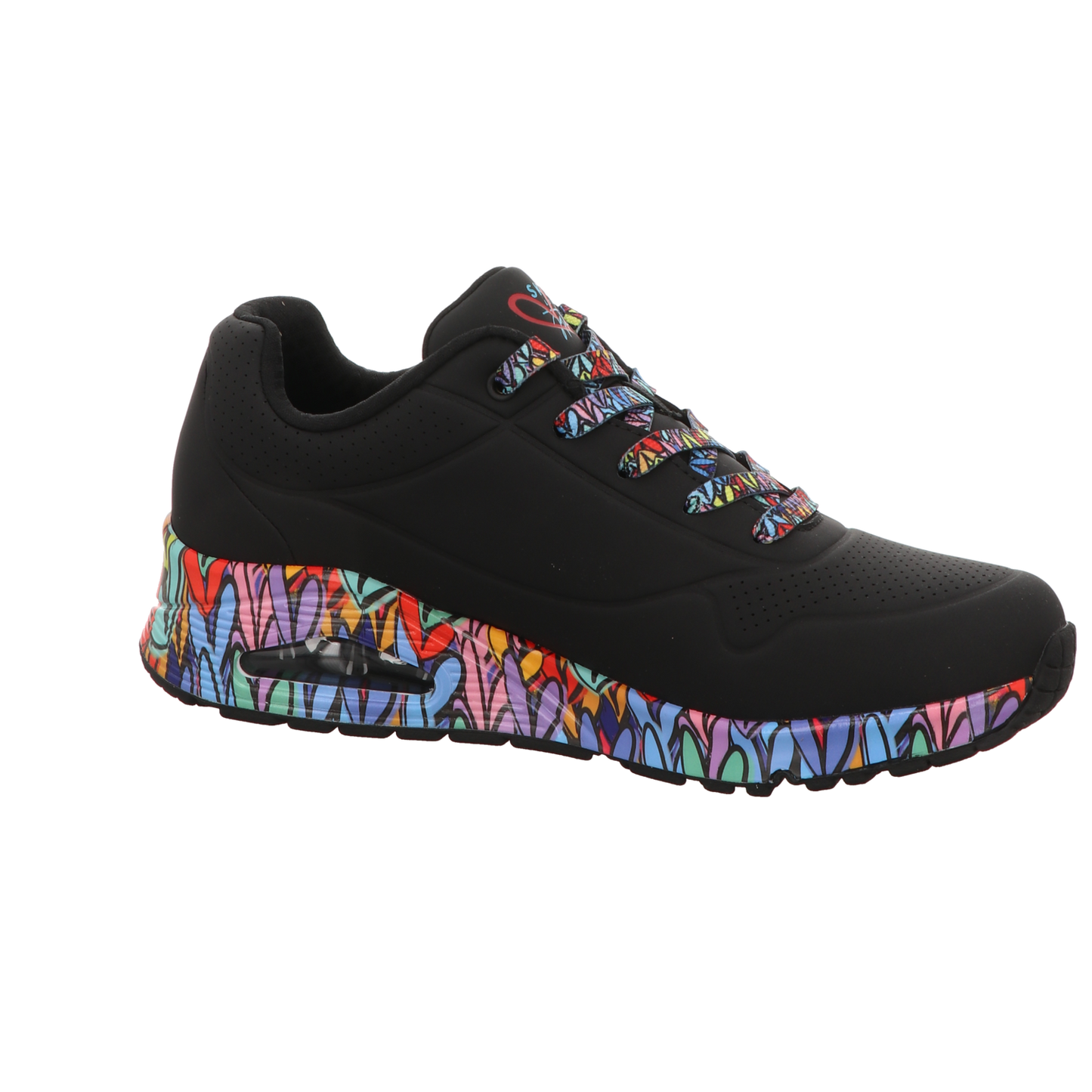 Skechers Damen Schnürschuh Uno-Ravaged Love in schwarz