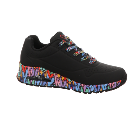 Skechers Damen Schnürschuh Uno-Ravaged Love in schwarz