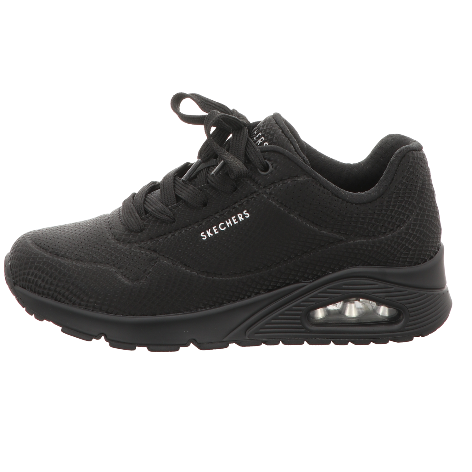 Skechers Damen Schnürschuh Uno-Shiny Scale in schwarz