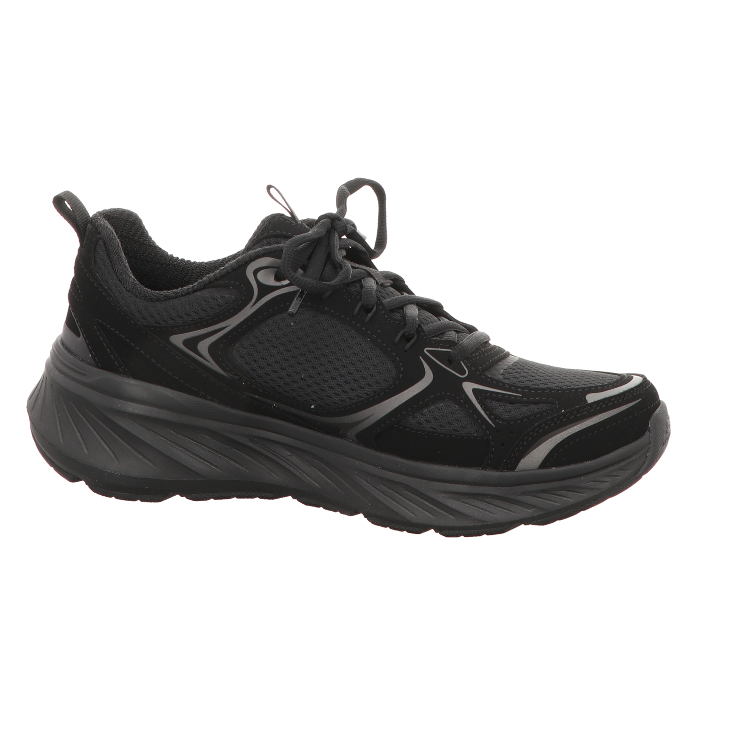 Skechers Damen Schnürschuh Edgeride Silver Eclipse in schwarz