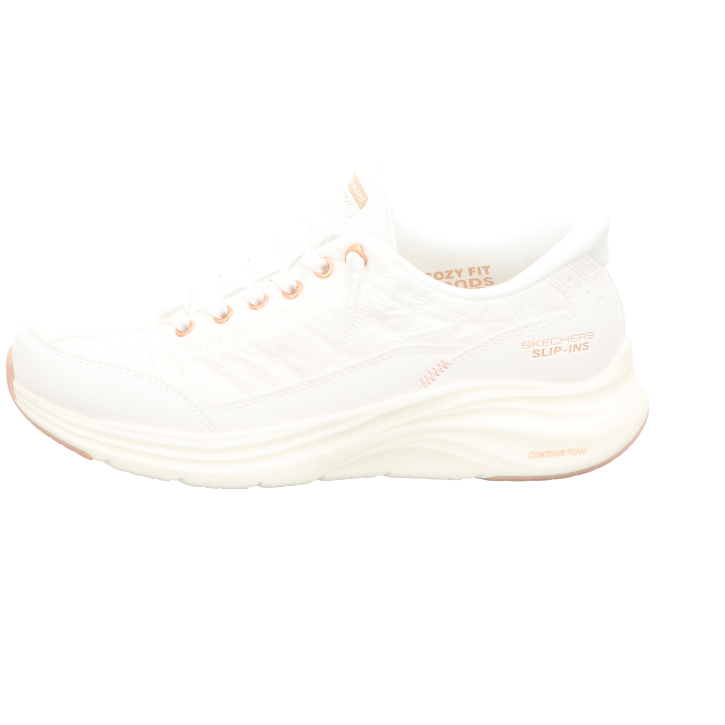 Skechers Damen Slipper Slip-Ins-Contour Foam-Golden H in weiss