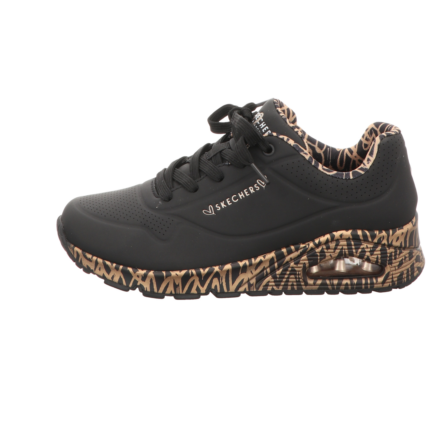 Skechers Damen Schnürschuh Uno-Goldcrown in schwarz