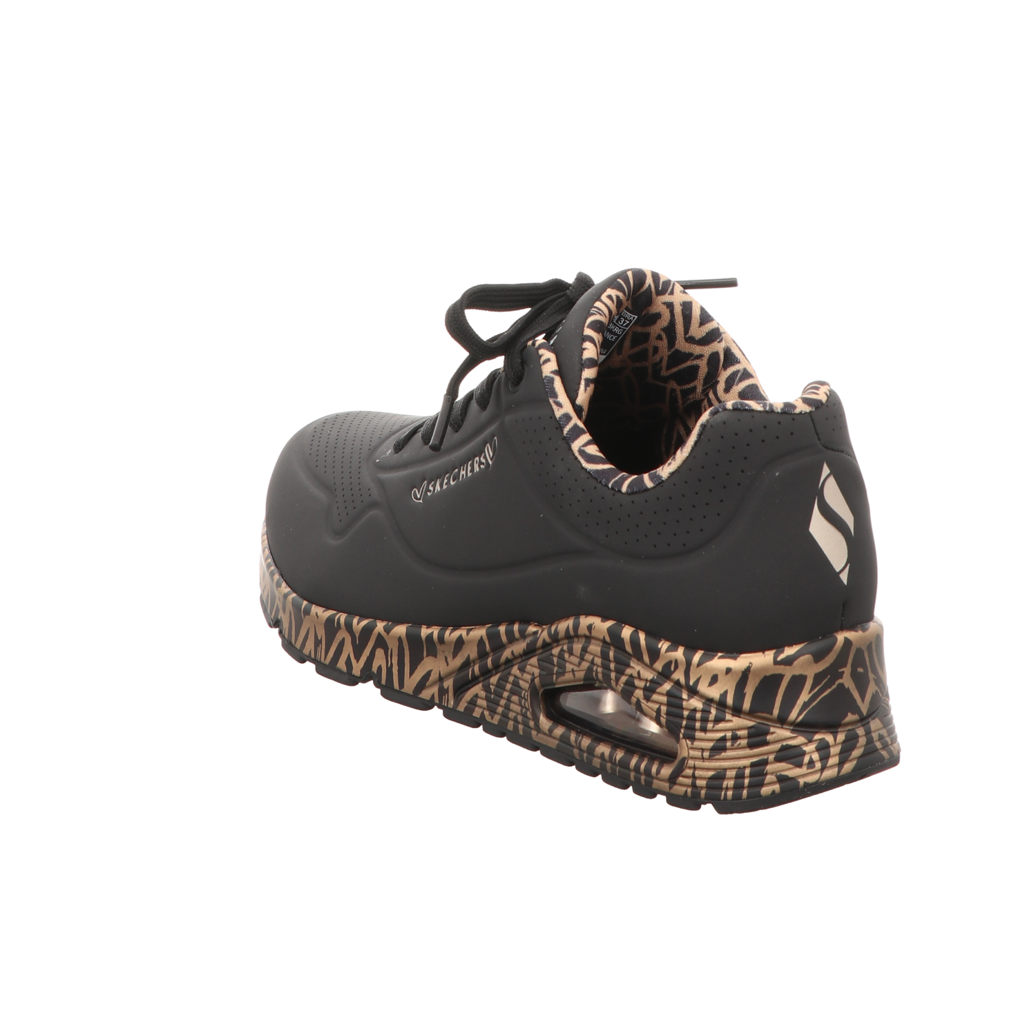 Skechers Damen Schnürschuh Uno-Goldcrown in schwarz