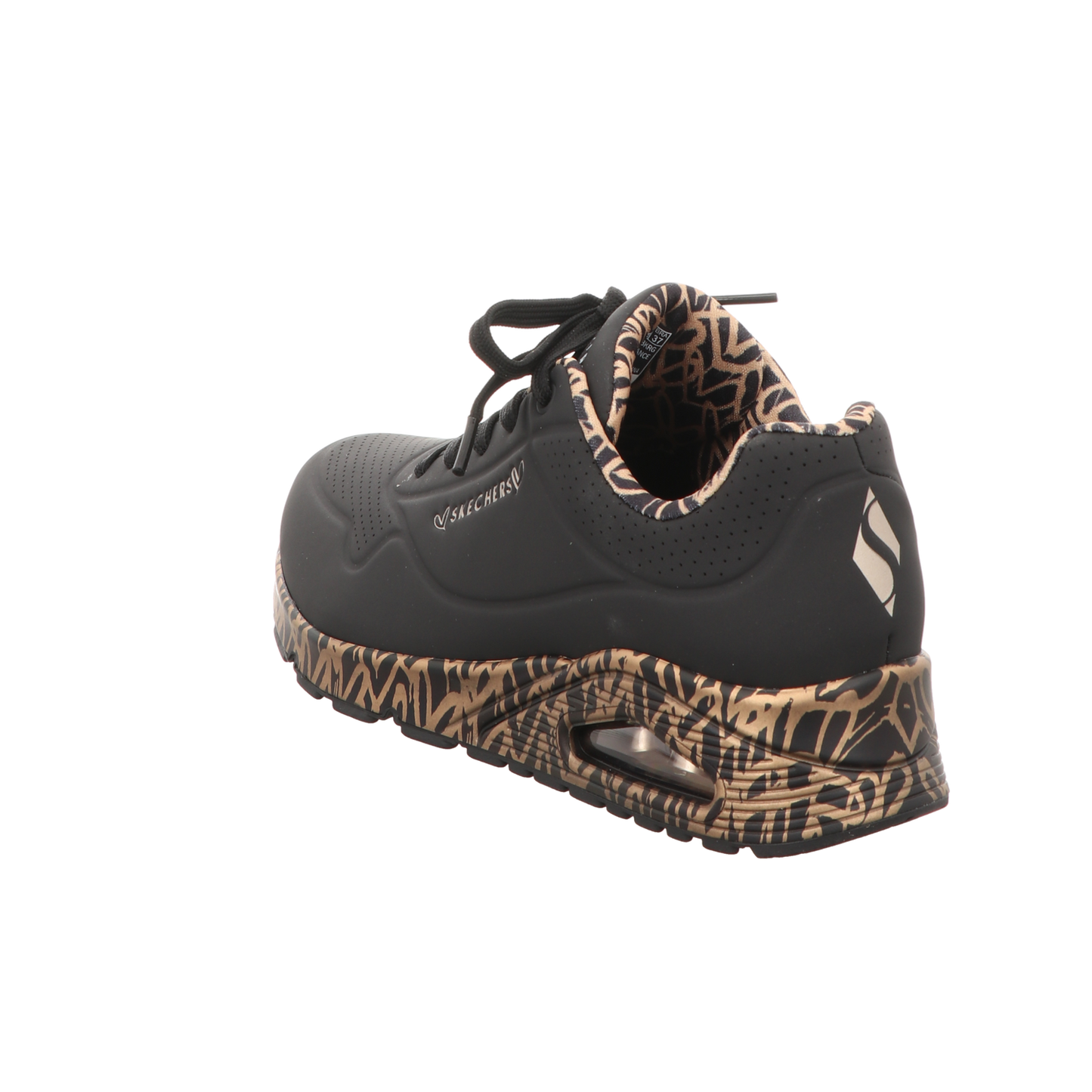 Skechers Damen Schnürschuh Uno-Goldcrown in schwarz