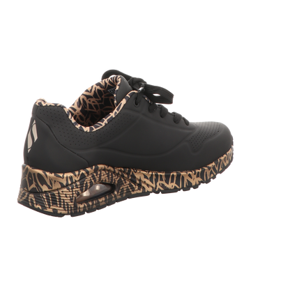 Skechers Damen Schnürschuh Uno-Goldcrown in schwarz